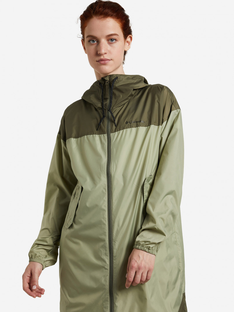 фото Ветровка женская columbia flash challenger long windbreaker, зеленый