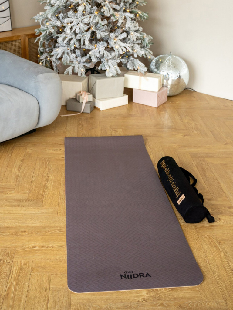 Коврик для йоги NiiDRA Basic шоколадно-пломбирный