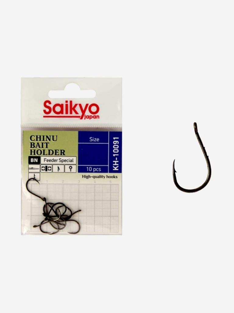 Крючки для рыбалки одинарные Saikyo KH-10091 BN CHINU BAIT HOLDER ( 1 упк. по 10 шт.)