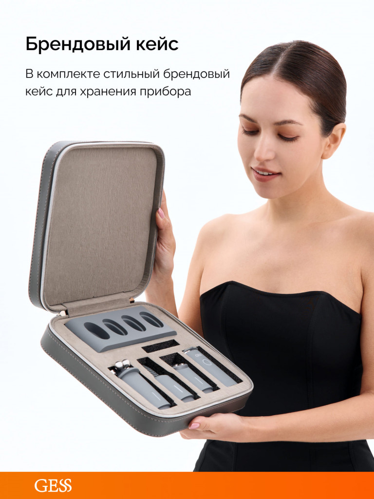 Прибор многофункциональный для лица с насадками GESS THE ONE, уз-чистка, микротоки, RF-лифтинг, роликовый массаж