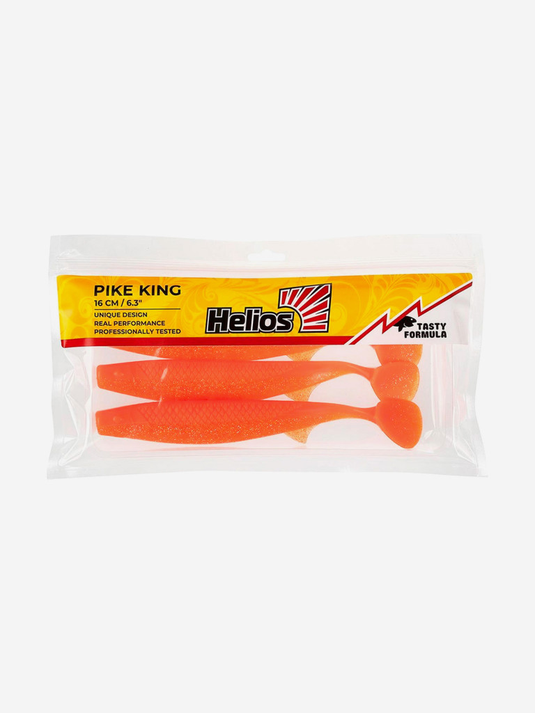 Мягкая приманка Helios Pike King, 6,3'' / 16 см, Orange & Sparkles, 3 шт (HS-37-022)