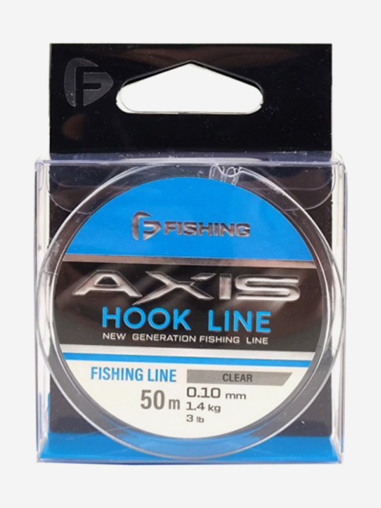 Леска F-FISHING Axis Hook Line Clear 50м 0,10мм 1,4кг 3lb