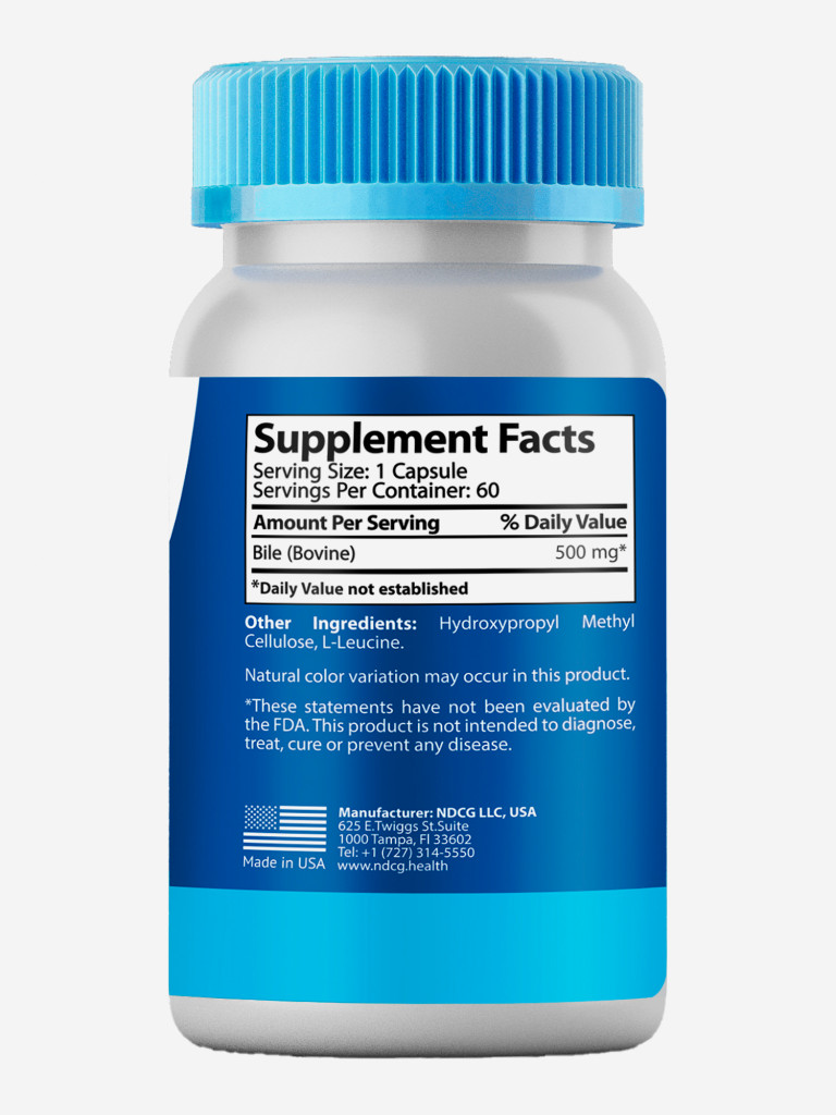 Ox Bile Бычья желчь Matwave, 500 мг, 60 капсул