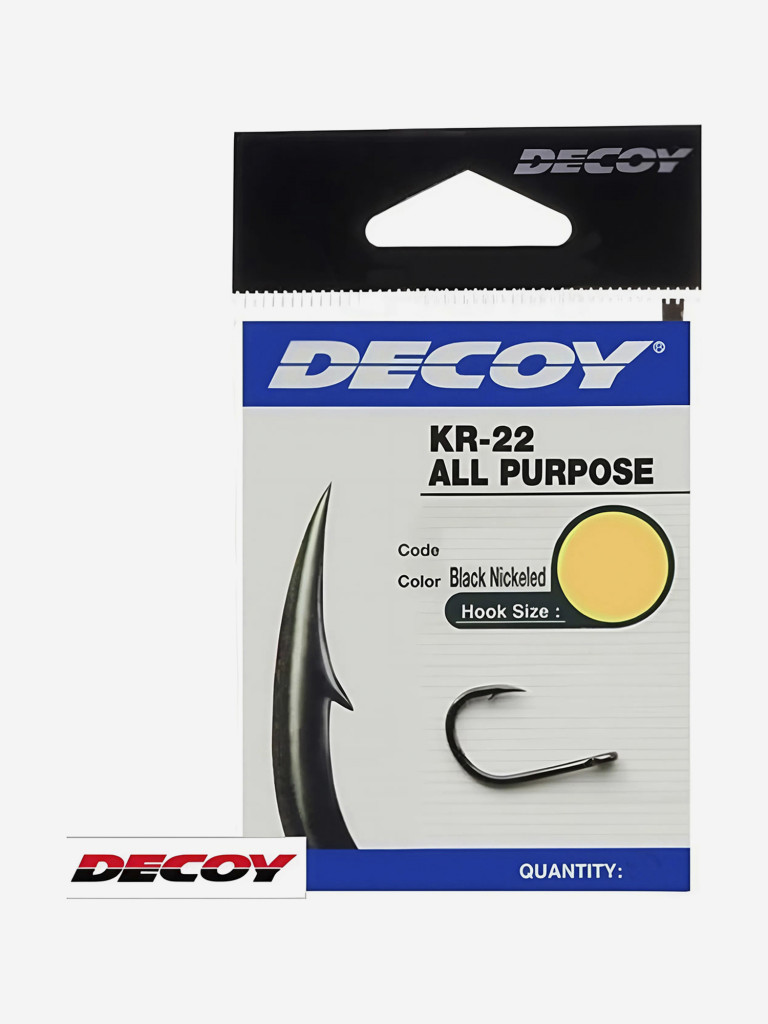 Крючок Decoy одинарный KR-22 #5 BLACK NICKELED (в упаковке 12 штук)