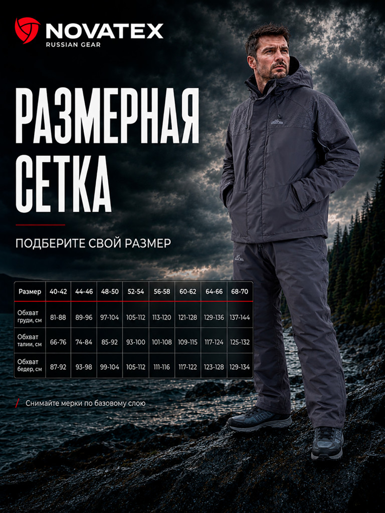 Костюм демисезонный мужской для рыбалки Шторм GRAYLING, графит
