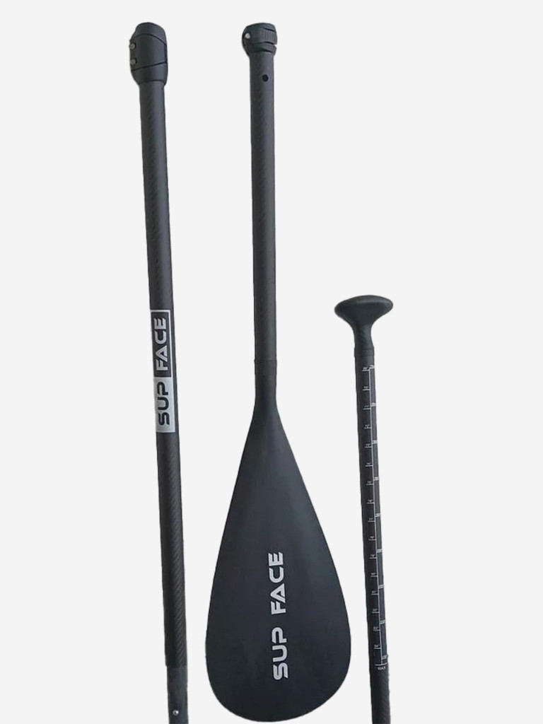 Весло для SUP SUP face, карбоновое, 3-частное, черное, нейлоновая лопасть