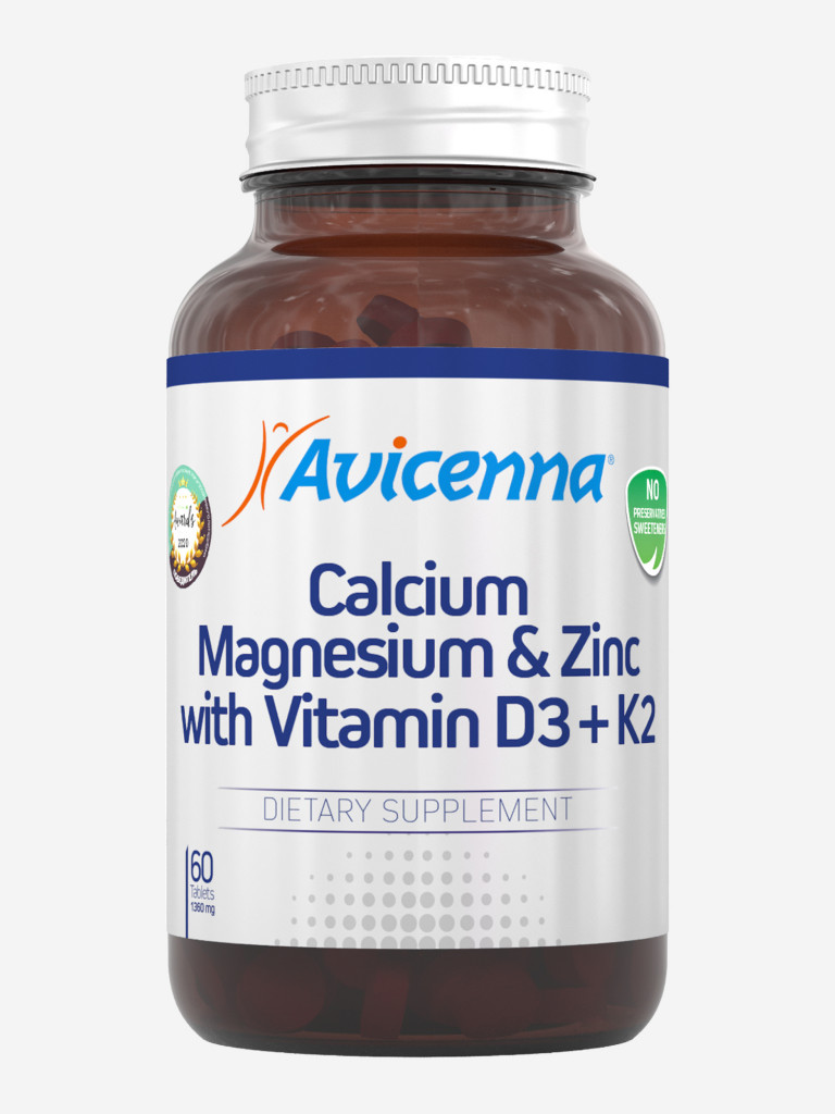 Минерал Avicenna кальций магний цинк и витамины д3 + к2, 60 шт