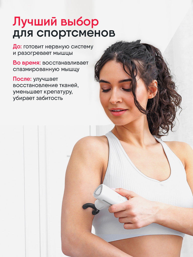 Перкуссионный массажер пистолет для тела Ergonova MaxBurn GUN mini электрический антицеллюлитный лимфодренажный