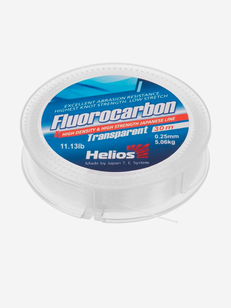 Леска для рыбалки Helios FLUOROCARBON 0,25мм, 30м, 5,06кг, прозрачный