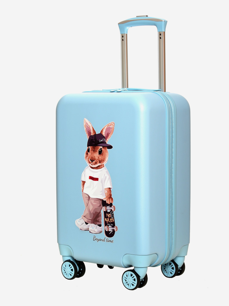 Чемодан детский BEYOND TIME G220 Кролик со скейтом голубой