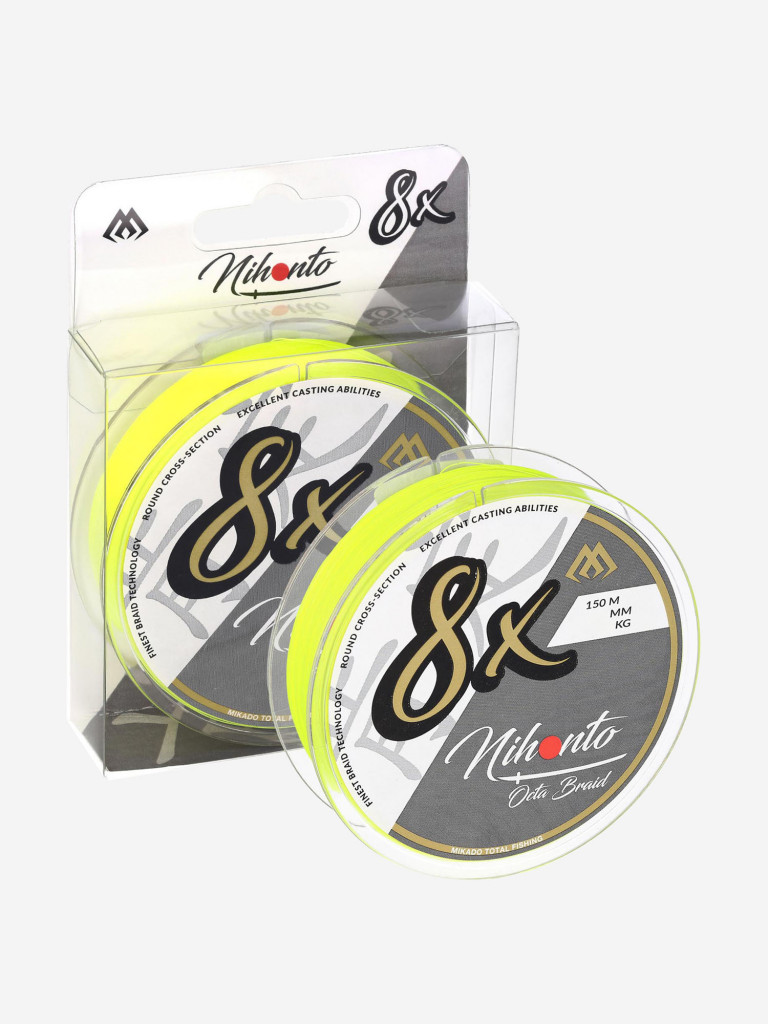 Плетеный шнур Mikado NIHONTO OCTA BRAID 0,08 fluo (150 м) - 5.15 кг.