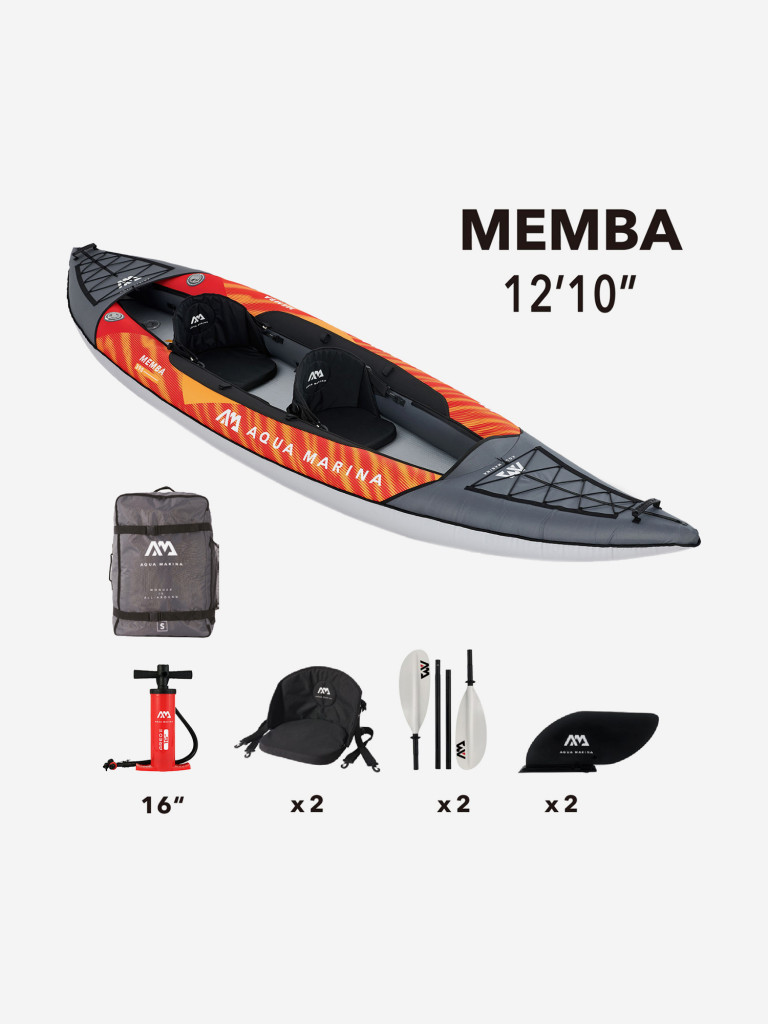 Надувной каяк Aqua Marina MEMBA, 390 см, Двухместный каяк