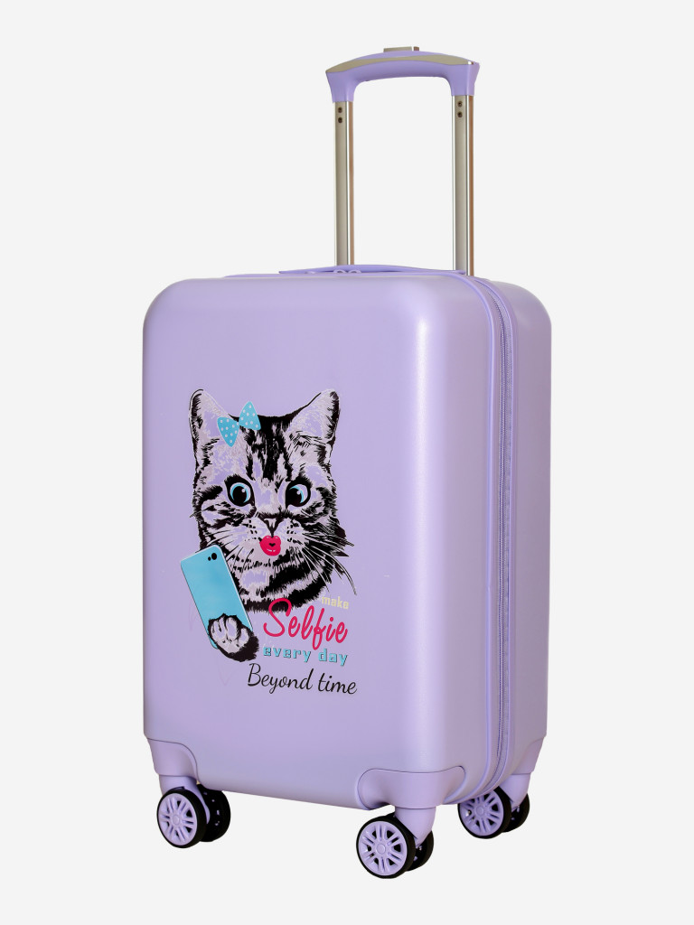 Чемодан детский BEYOND TIME G227 Кошечка с телефоном сиреневый