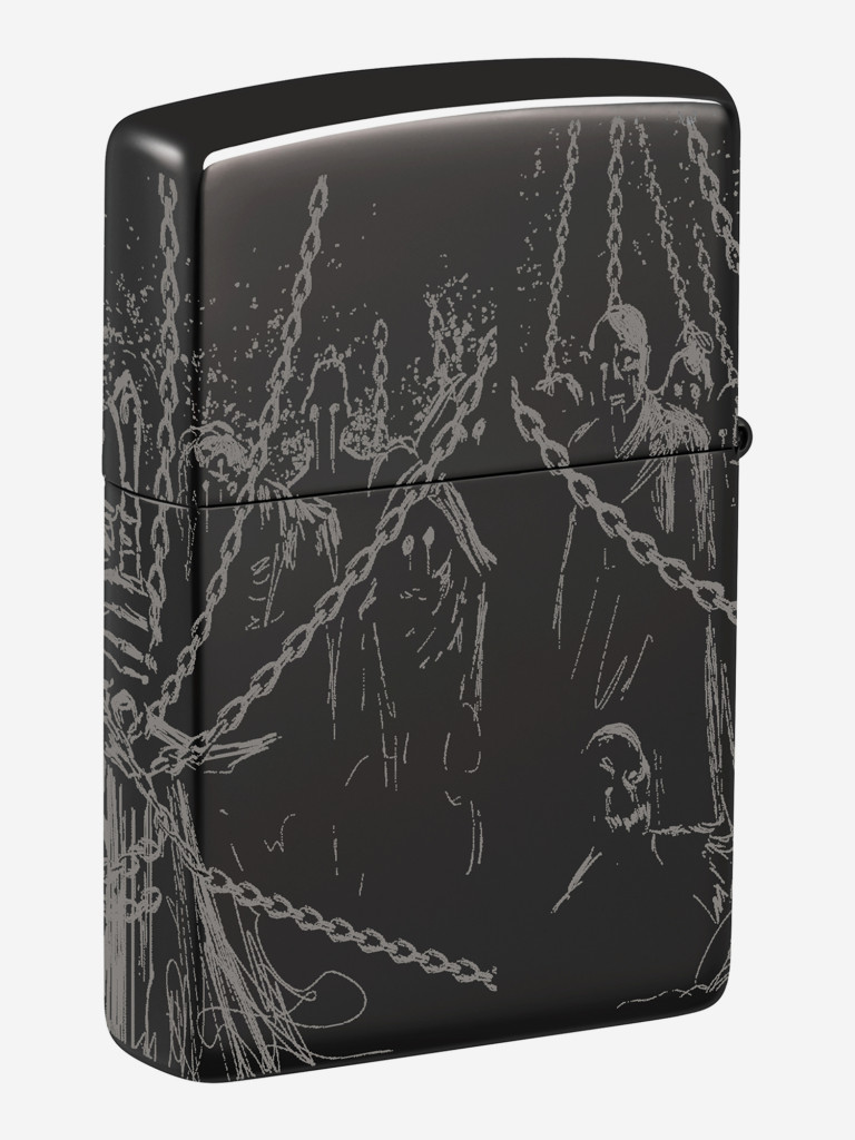 Зажигалка бензиновая ветроустойчивая Zippo Skull King High Polish Black