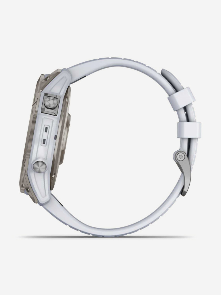 Спортивные часы Garmin EPIX PRO (Gen 2) Sapphire Edition 51 мм, титановый белый, DLC, белый силиконовый ремешок