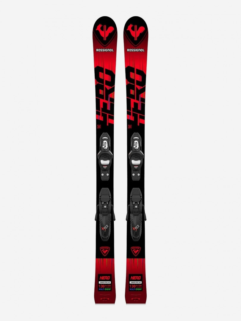 Горные лыжи детские Rossignol Hero MultiEvent + крепления KID4, Красный