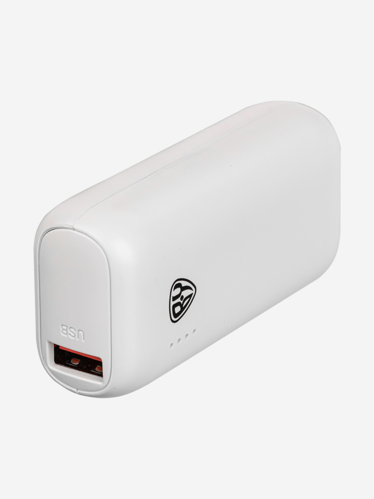 BY Аккумулятор мобильный Мини, 5000мАч, USB/Type-C, Быстрая зарядка QC3.0+PD, 5A, белый
