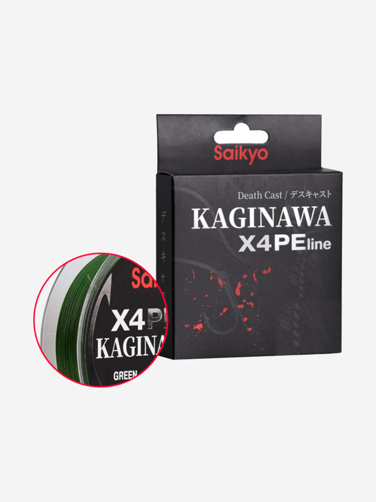 Плетеный шнур Saikyo KAGINAWA X4PE 150 м, зеленый #4 (0,33 мм), 18,1 кг