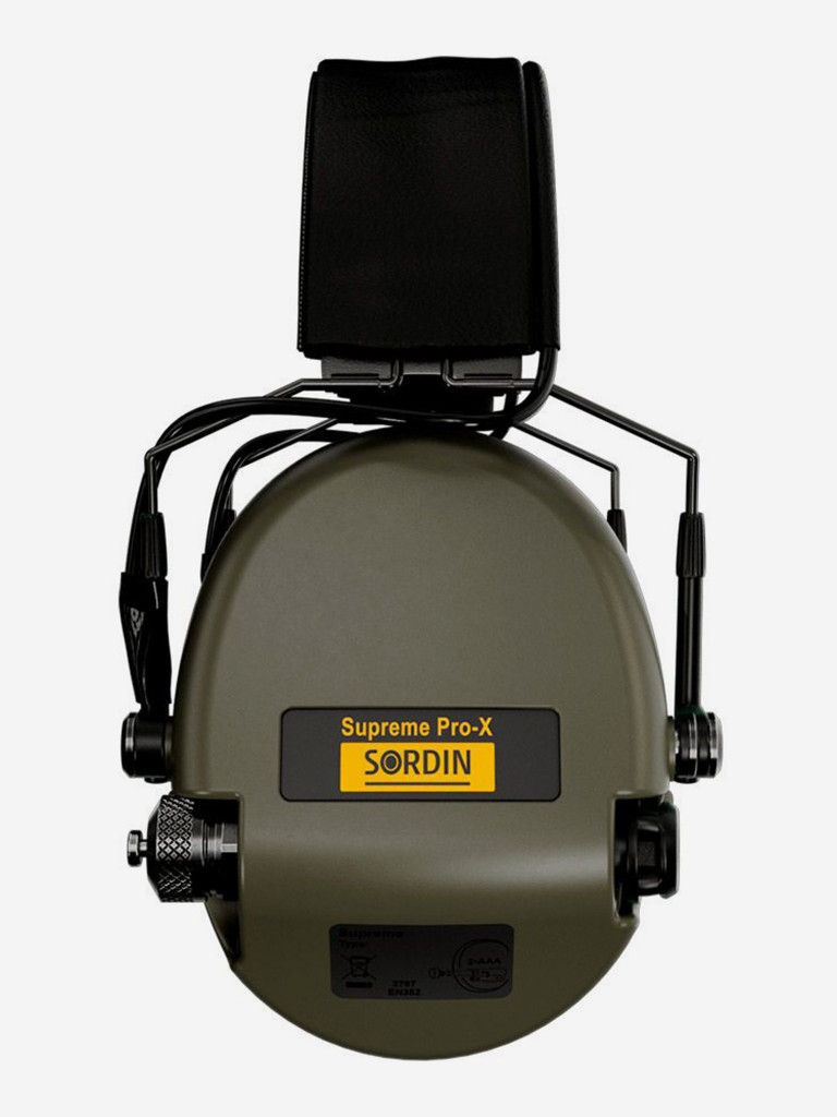 Активные наушники для стрельбы Sordin MSA Supreme Pro-X Slim, SNR 26 дБ, оголовье кожа, хаки