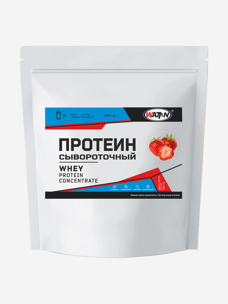 Протеин сывороточный Whey Protein Concentrate 80%, Клубника 1000 гр