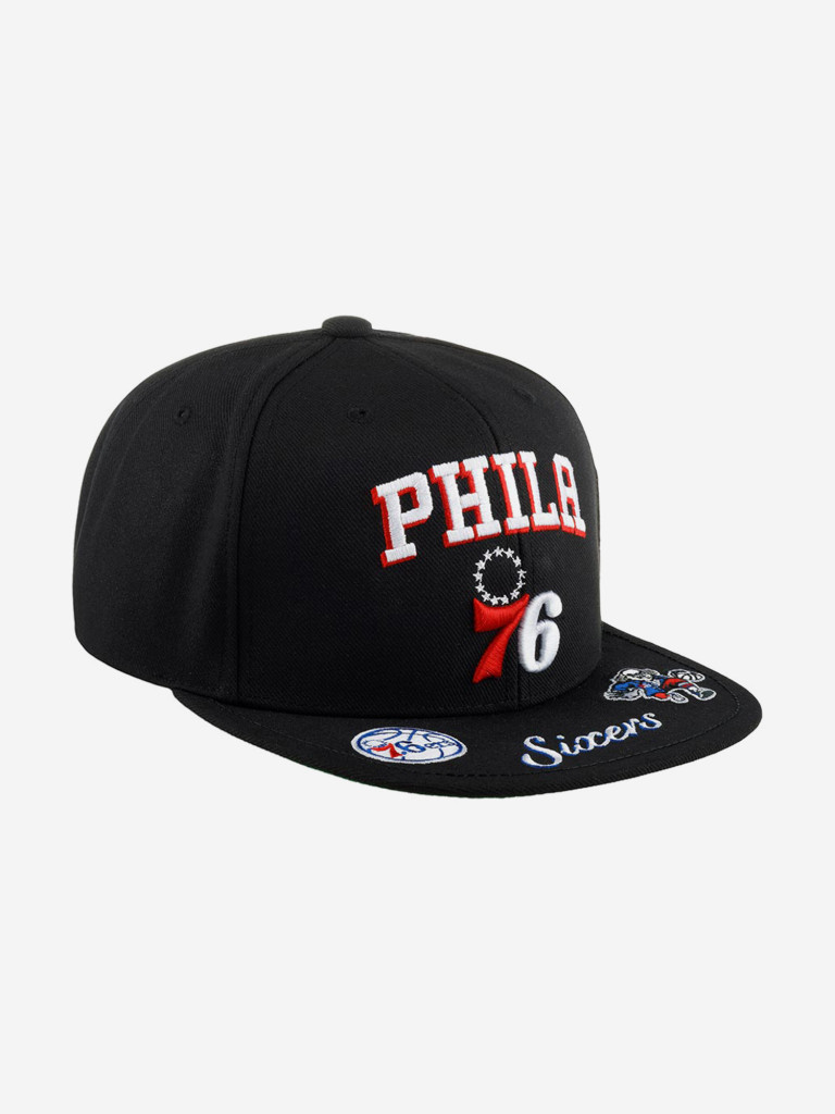 Бейсболка с прямым козырьком MITCHELL NESS HHSS2998-P76YYPPPBLCK Philadelphia 76Ers NBA (черный)