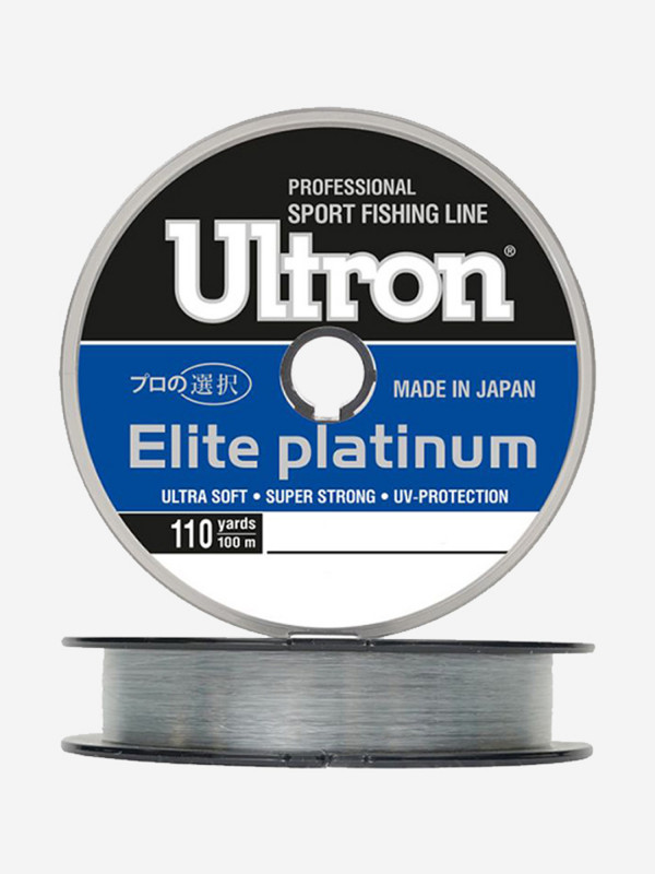 Монофильная леска для рыбалки ULTRON Elite Platinum 0,35 мм, 100 м, 14,0 кг, серебряная, 1 штука silver цвет — купить за 614 руб. со скидкой 23 %, отзывы в интернет-магазине Спортмастер