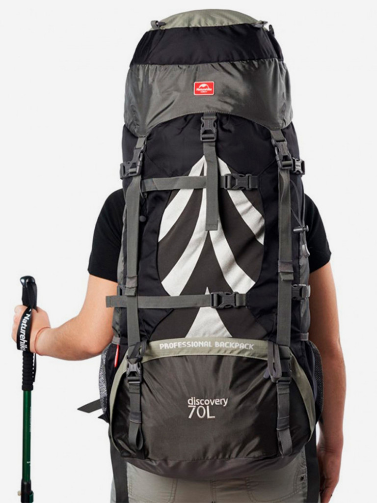 Туристический рюкзак Naturehike Discovery 70 L черный новая версия