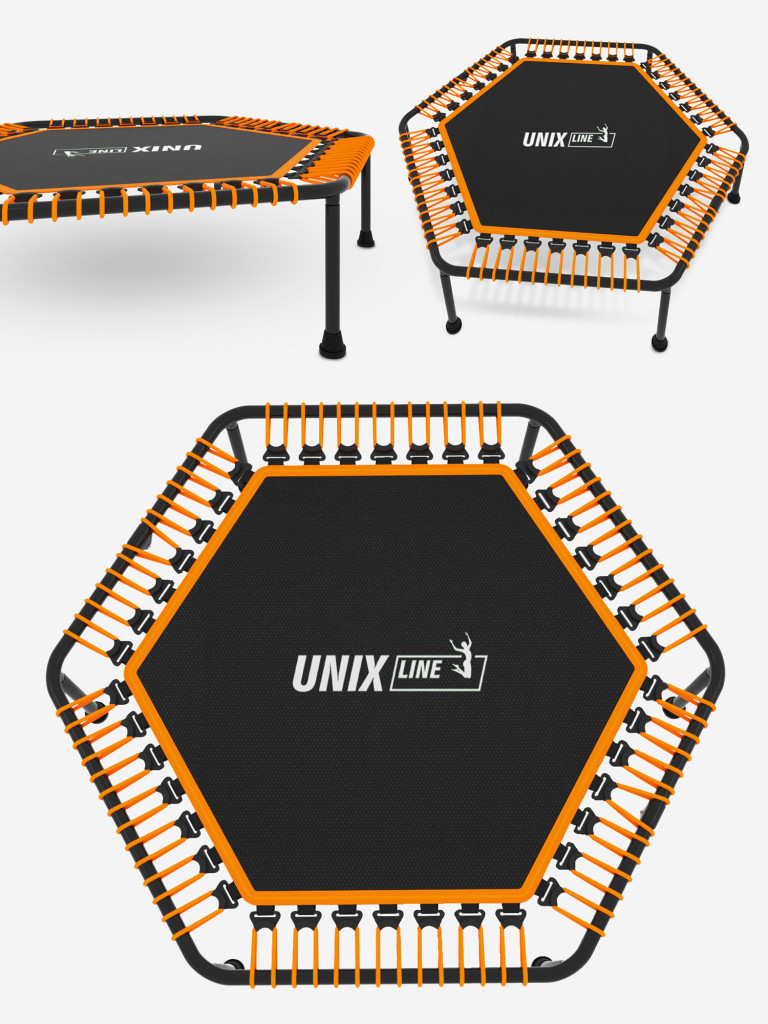 Батут спортивный для фитнеса и джампинга UNIX Line Fitness Lite 125 см, оранжевый