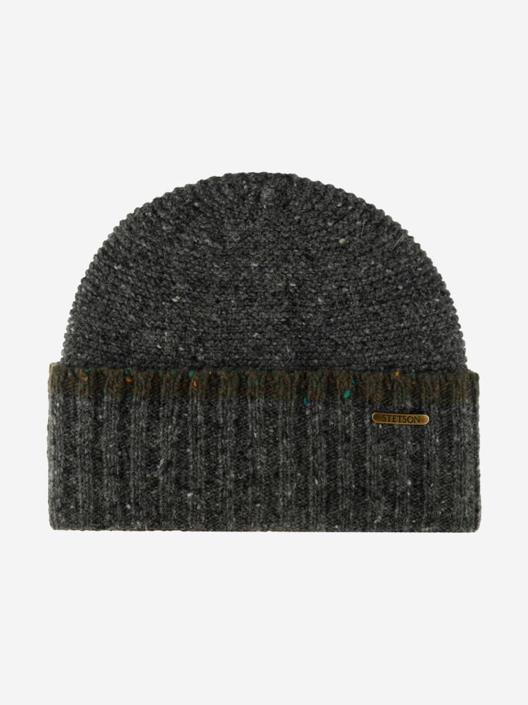 Шапка с отворотом STETSON 8599391 BEANIE DONEGAL WOOL (серый)