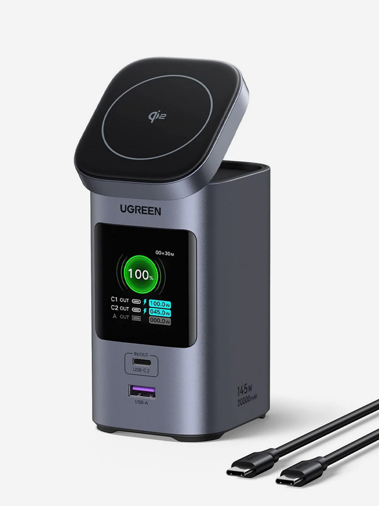 Внешний аккумулятор UGREEN PB771 (35527B) 20000mAh Quick Charging + Magnetic Wireless 145W Power Bank