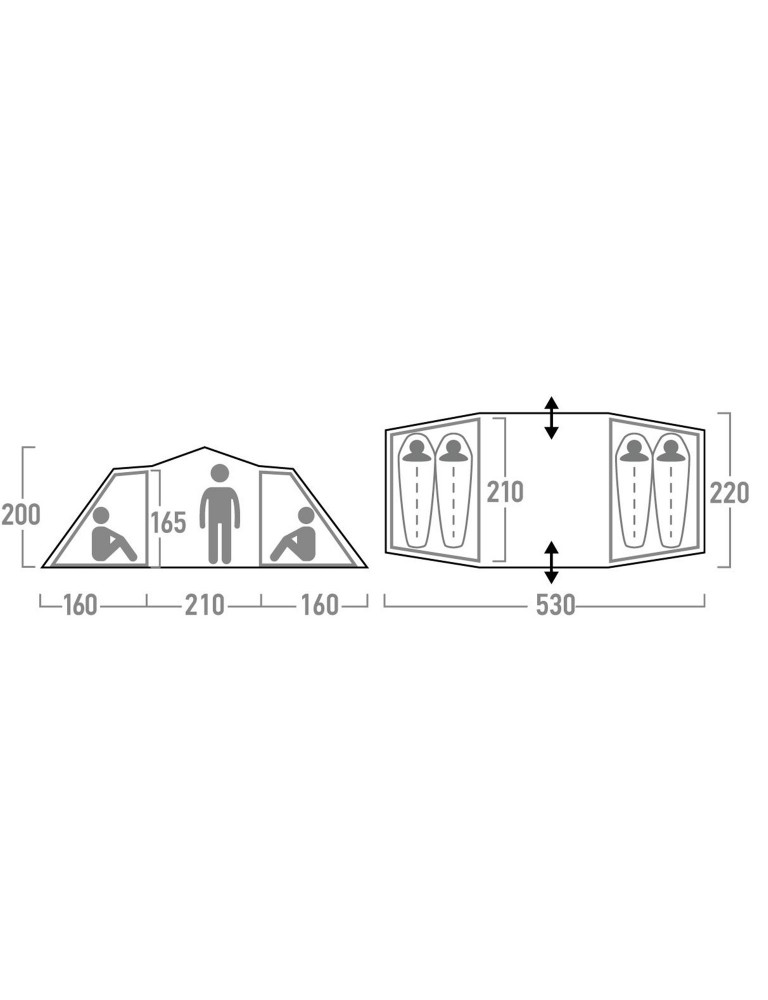 Палатка 4-местная Outventure Twin Sky 4 Comfort