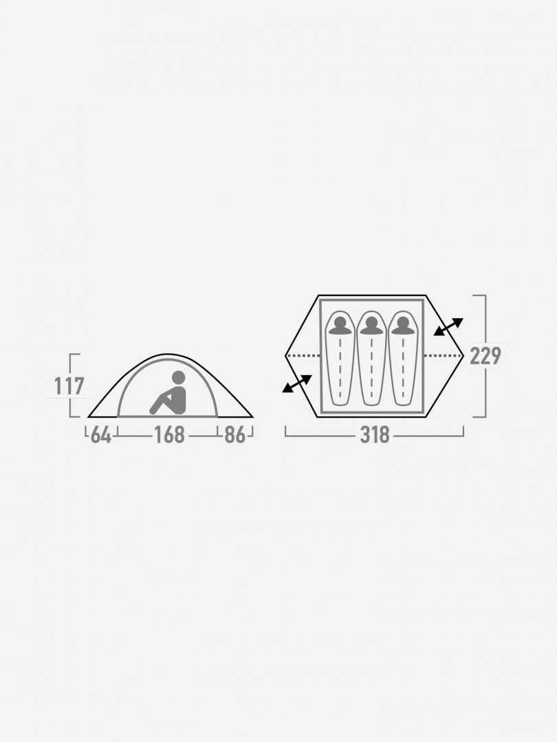 фото Палатка 3-местная marmot tungsten ul 3p, зеленый