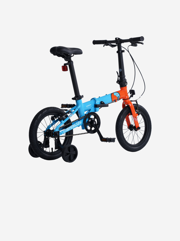 Велосипед Детский Складной Maxiscoo S007 PRO 14'' Синий с Оранжевым (2024)