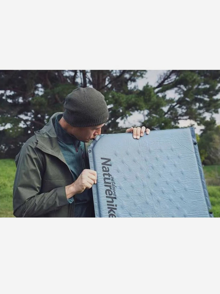 Коврик самонадувающийся с подушкой Naturehike, 185х60х2,5 см, синий