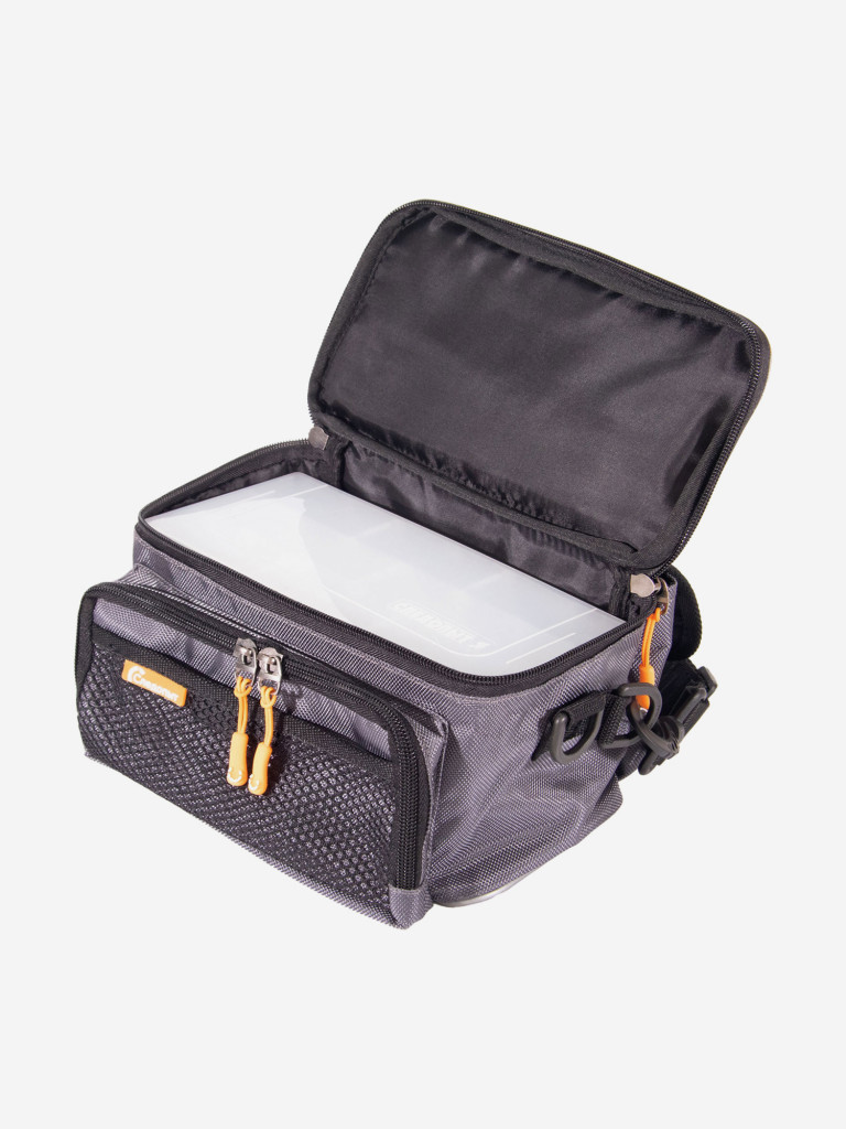 Сумка рыболовная Следопыт Sling Lure Bag M, 26х14х22 см, цвет серый + 3 коробки Luno.