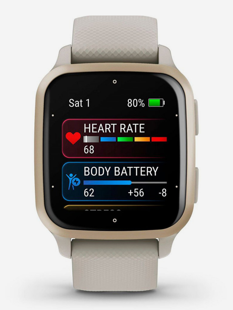 Спортивные часы Garmin Venu Sq 2 Music Cream Gold с алюминиевым безелем