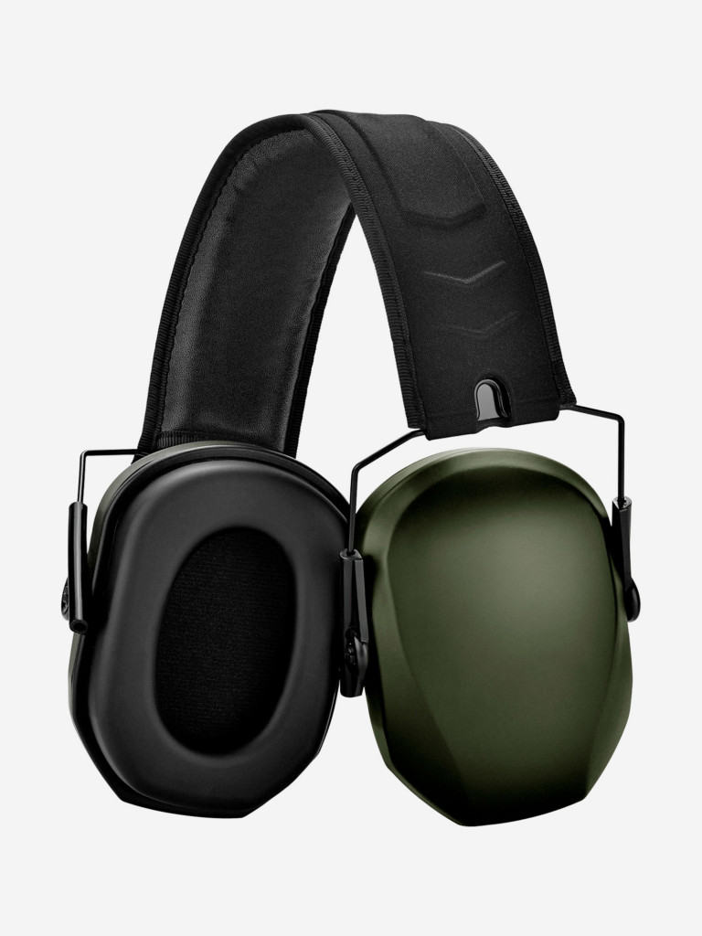 Наушники противошумные ShotTime 18 стрелковые, NRR 25dB, оголовье экокожа+ткань, амбушюры поролоновые, Army Green, 240г