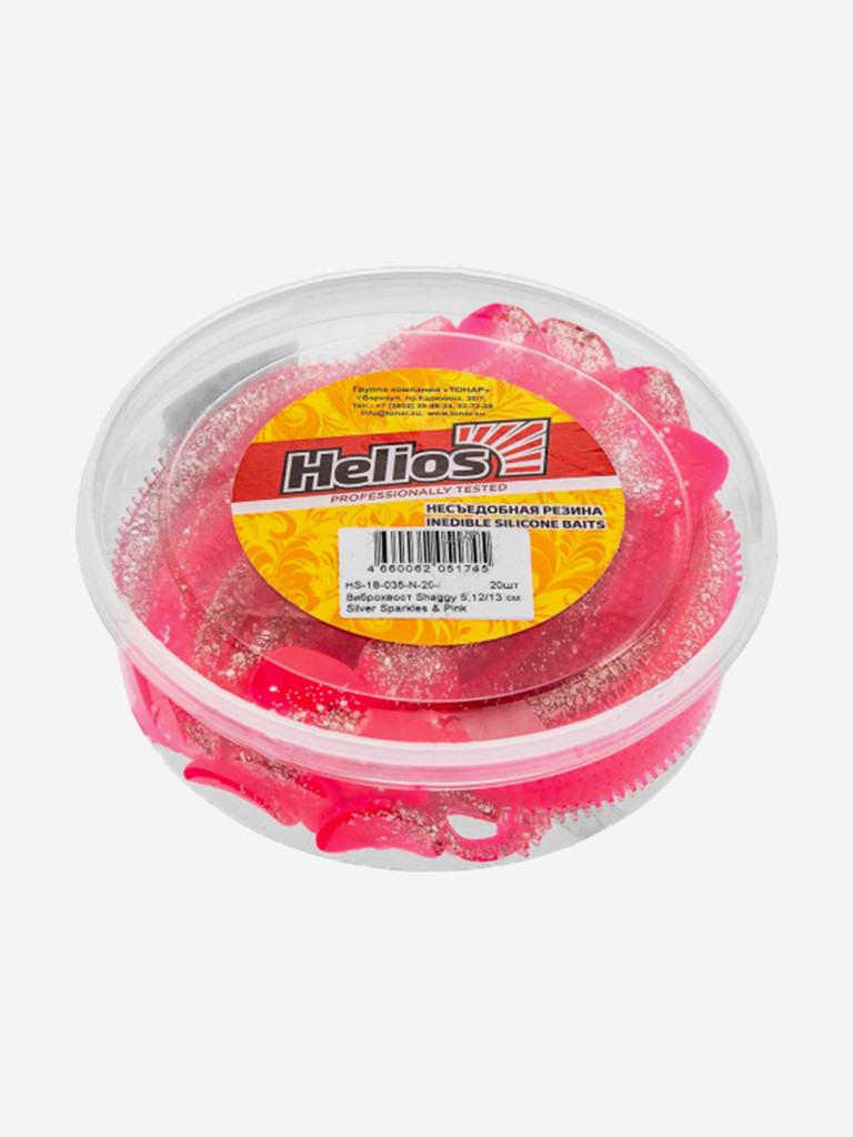 Мягкая приманка Helios Shaggy, 5,12'' / 13 см, Silver Sparkles & Pink, 20 шт (HS-18-035-N-20)