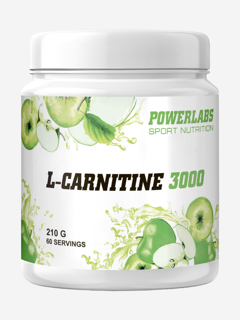 L-Карнитин, Powerlabs, 210 г, яблоко