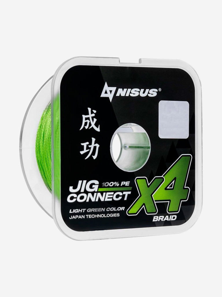 Шнур плетеный для рыбалки NISUS JIG CONNECT X4 PE, 150м, 0,12мм, 4,4кг, светло-зеленый