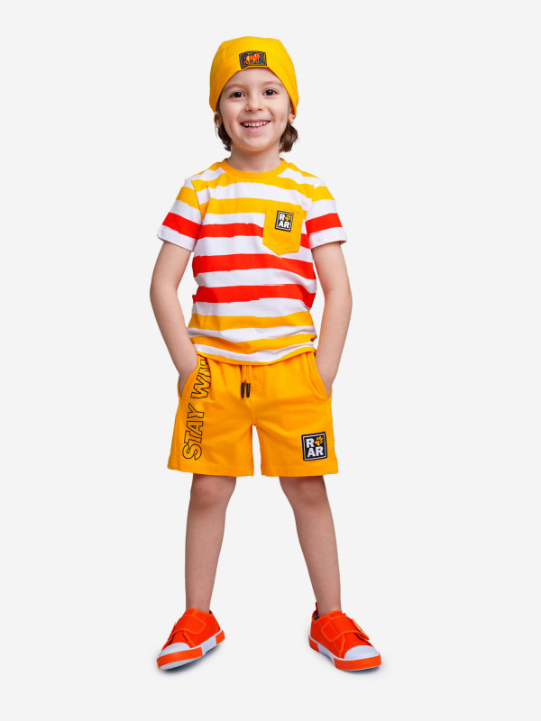 Футболка Playtoday для мальчика белый/ оранжевый/ жёлтый цвет — купить за 729 руб. со скидкой 39 %, отзывы в интернет-магазине Спортмастер