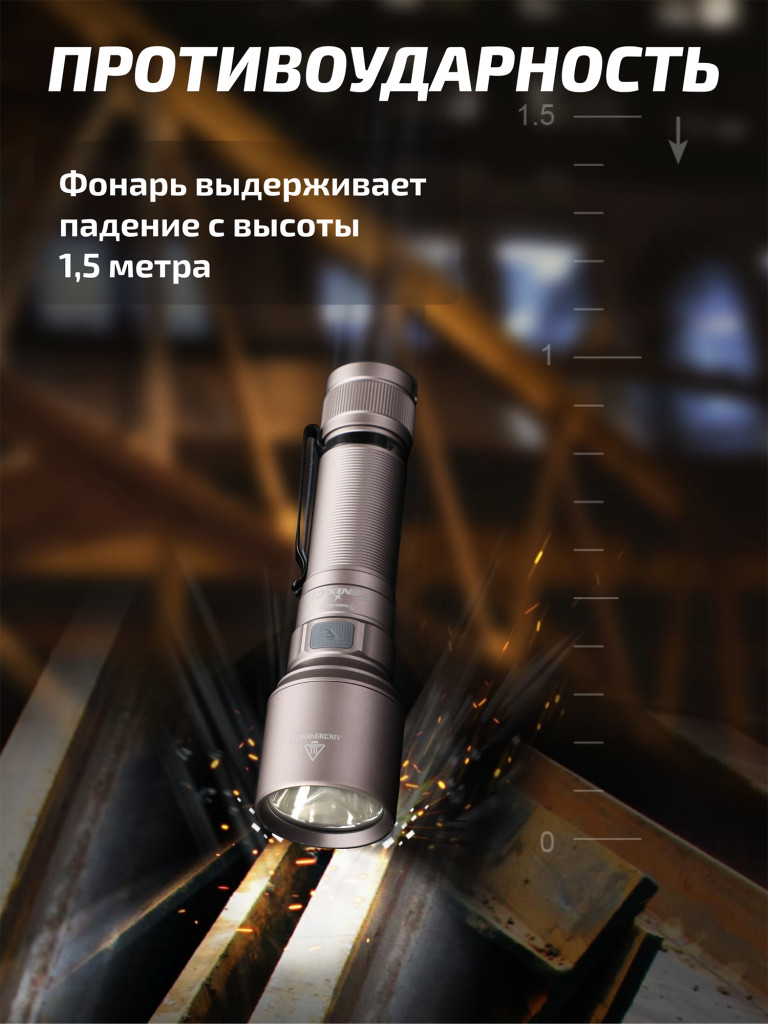 Фонарь Fenix индустриальный C7 серый 3000 люмен
