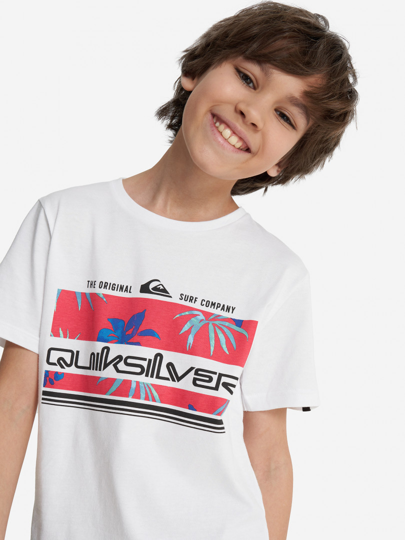 фото Футболка для мальчиков quiksilver tropical rain, белый