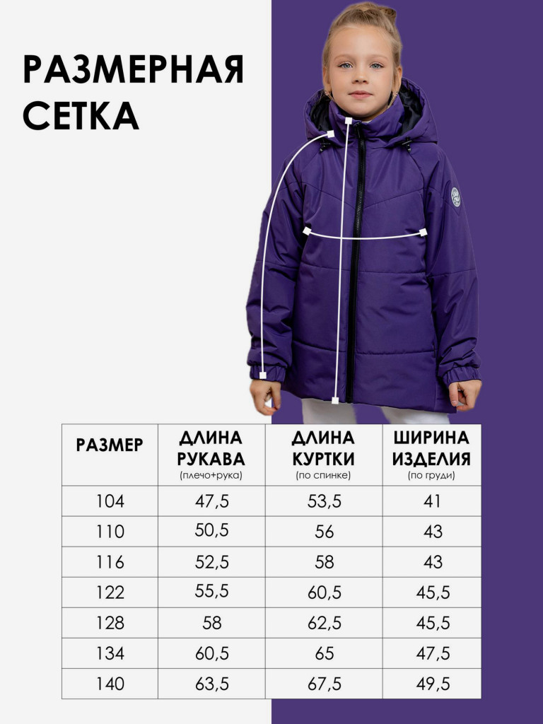 Куртка-парка утепленная детская batik Мико темно-фиолетовый