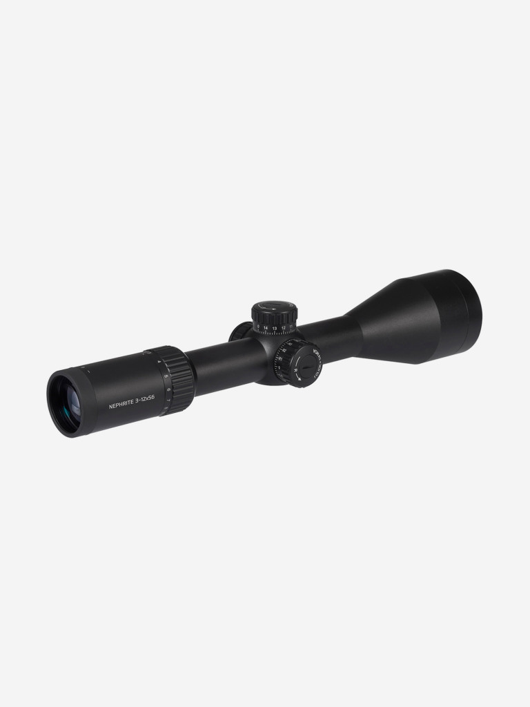 Прицел Gaut Nephrite 3-12x56, сетка 61 (Half MD), подсветка красная, 30мм, поправки 1/4 МОА