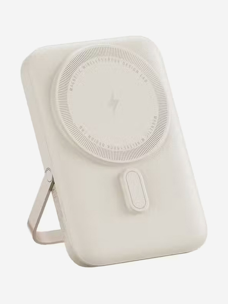 Беспроводной внешний аккумулятор магнитный 15W Rock P20 SE Magnetic Holder Wireless Power Bank 10 000 Mah. 15W PD20W бежевый