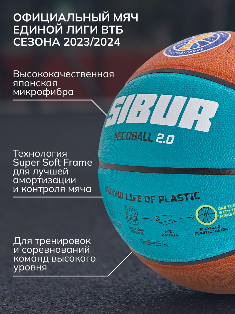 Баскетбольный мяч профессиональный Jogel ECOBALL, размер 7