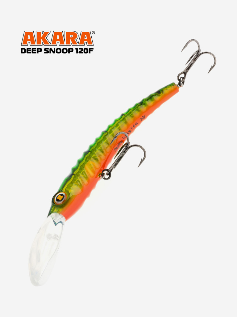 Воблер Akara Deep Snoop 120F минноу плавающий для троллинга на щуку, судака, сома 20гр A49