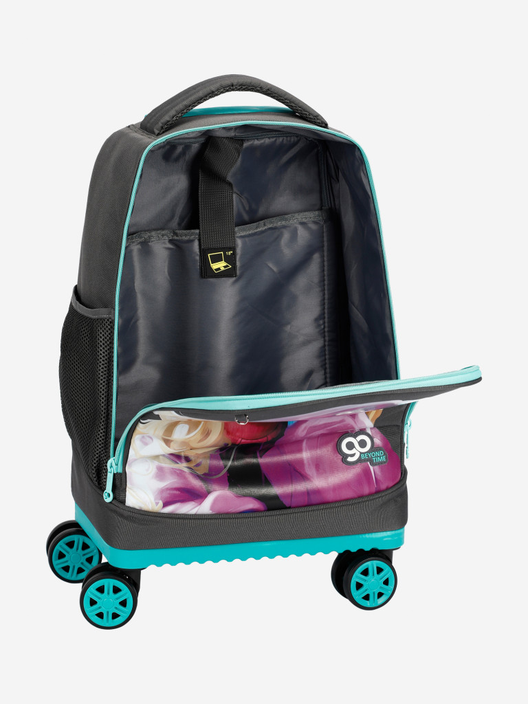 Чемодан детский BEYOND TIME D02 Девочка в кепке серый