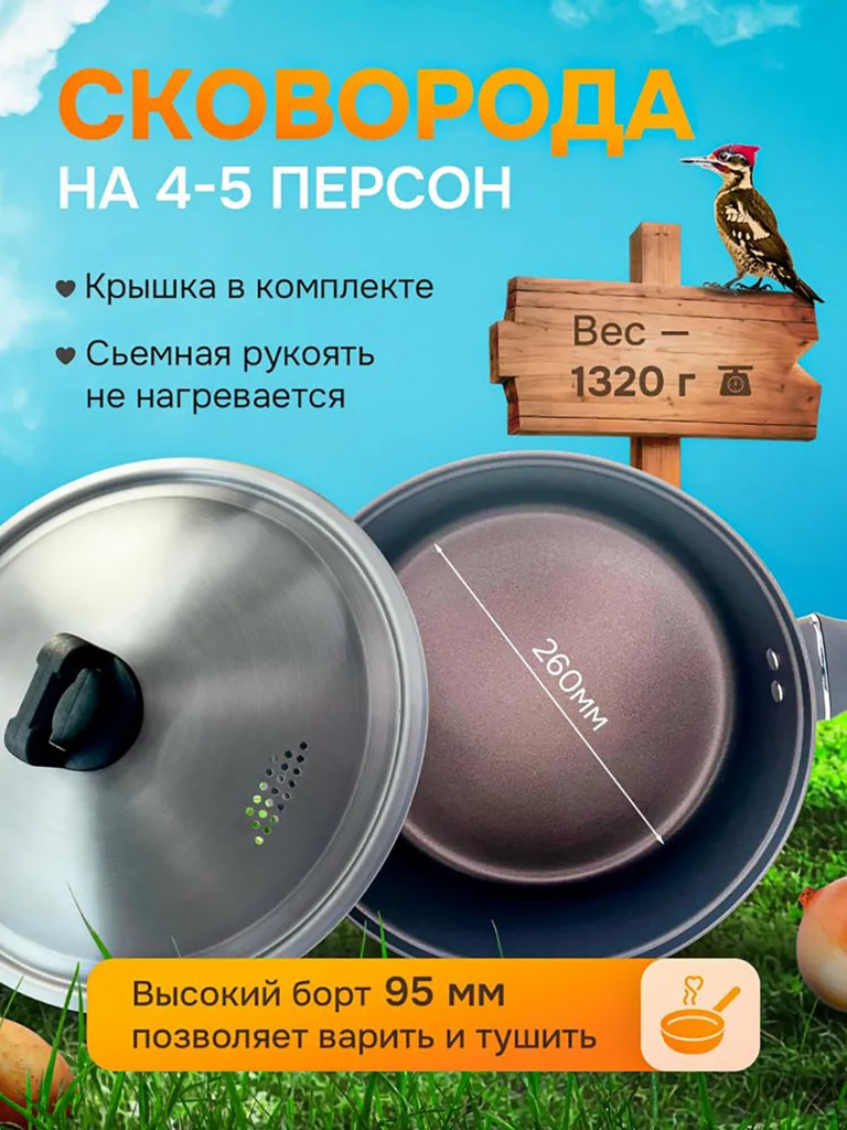 Сковорода походная с тефлоновым покрытием Ice Cube AC-50, 5 литров